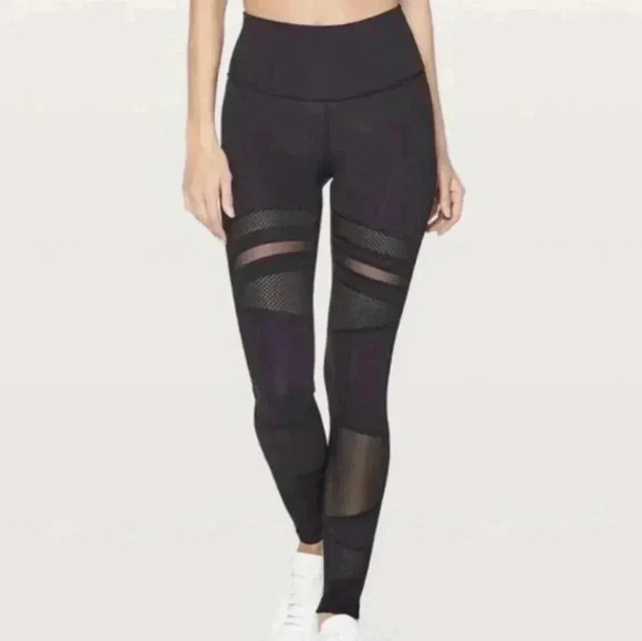 Lululemon Wunder Under Mix & Mesh Black Luxtreme Leggings Size 4 - Picture 1 of 1